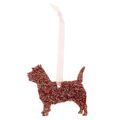 Glitter Cairn Terrier Christmas Decoration