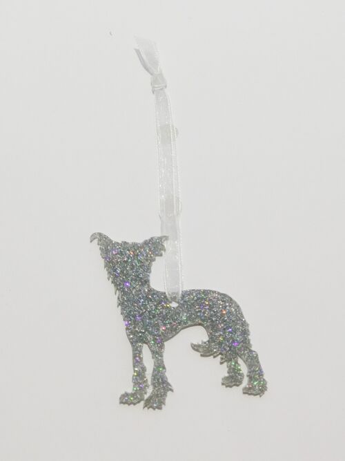 Glitter Chinese Crested Christmas Decoration