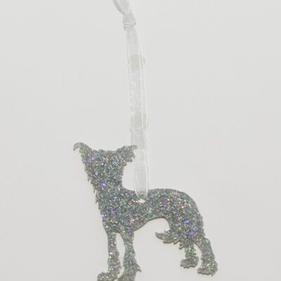 Glitter Chinese Crested Christmas Decoration