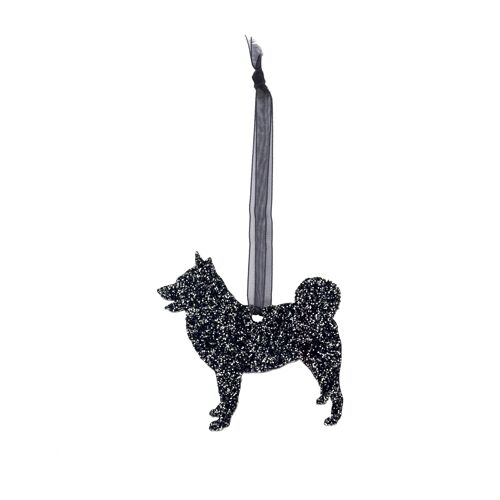 Glitter Norwegian Elkhound Christmas Decoration