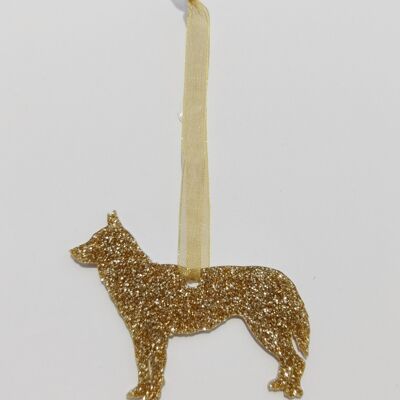 Glitter Siberian Husky Christmas Decoration