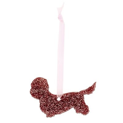 Glitter Dandie Dinmont Terrier Christmas Decoration