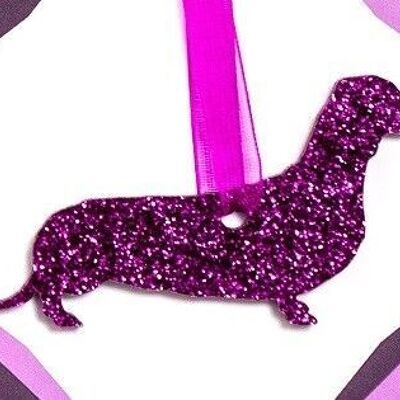 Glitter Dachshund Christmas Decoration