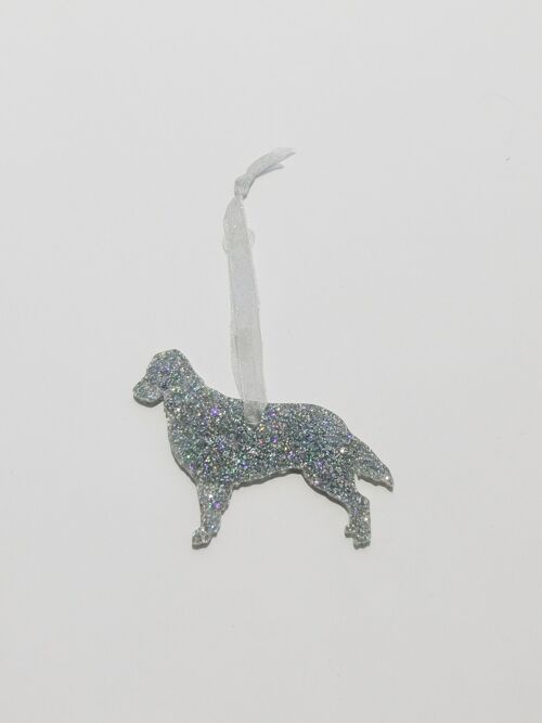 Glitter Flat Coat Retriever Christmas Decoration