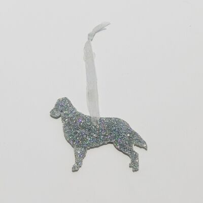 Glitter Flat Coat Retriever Christmas Decoration