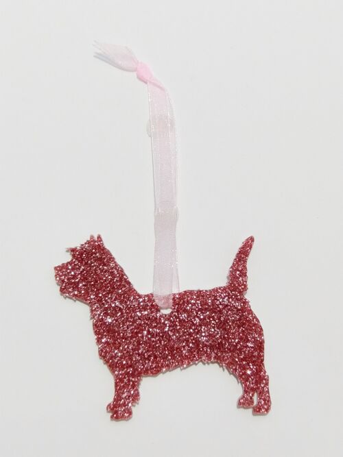 Glitter Cairn Terrier Christmas Decoration 2