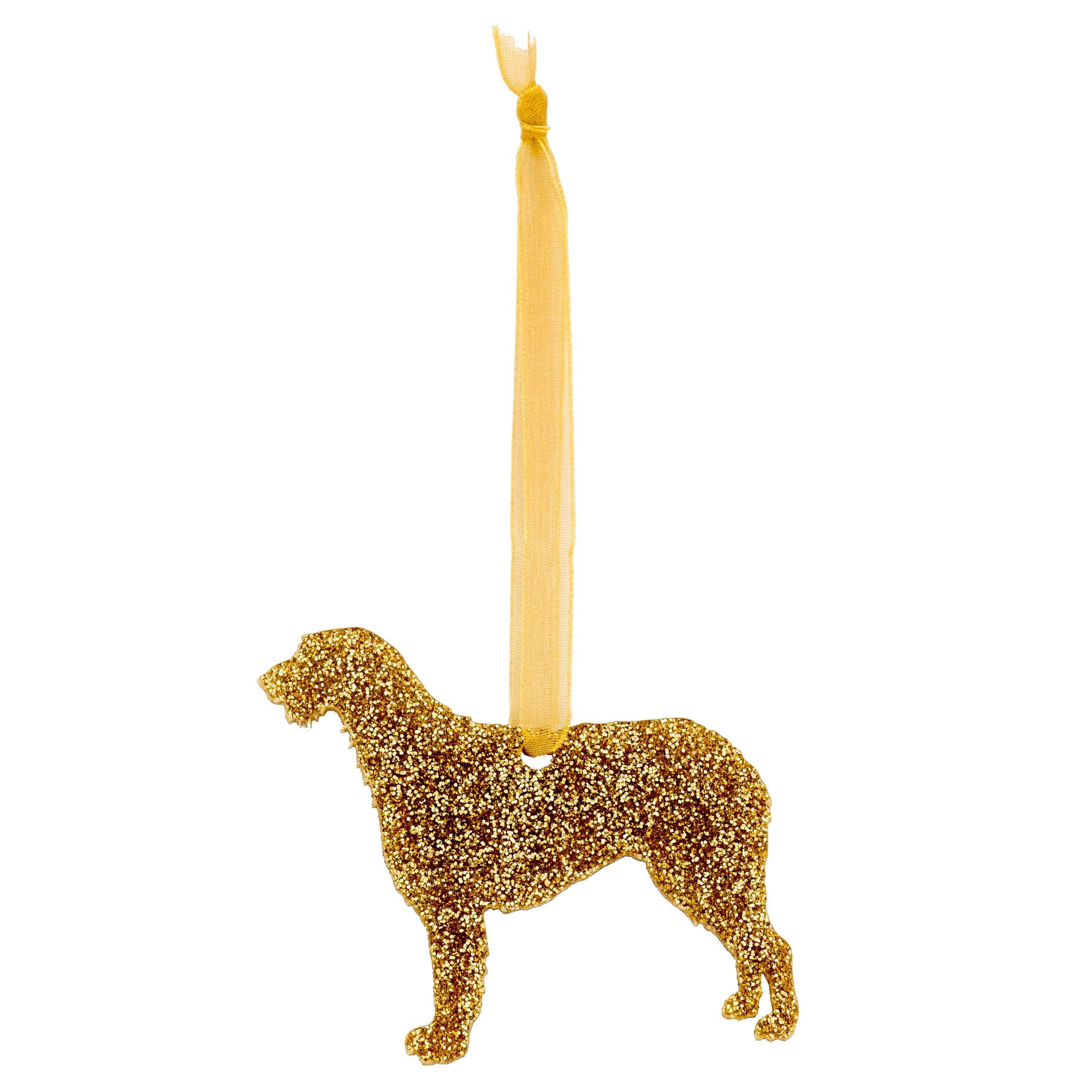 Glitzernde Irish Wolfhound Weihnachtsdekoration