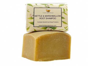 Barre de shampoing solide à la racine d'ortie et de guimauve, naturelle et faite à la main, env. 30g/65g 1