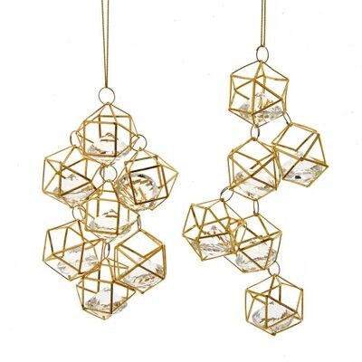 Golden Wire Drops Ornament (2 pieces)