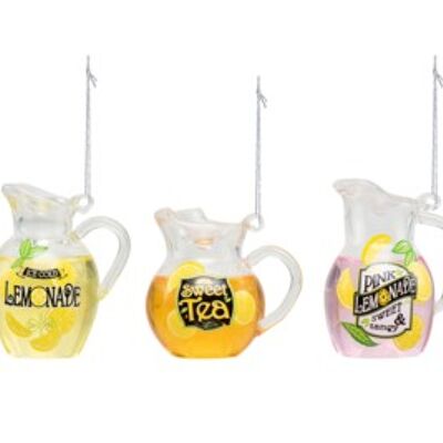 Lemon Pitcher Glass Ornament (3 pieces)