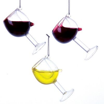 Wine Glass with Liquid Ornament (3 pieces)