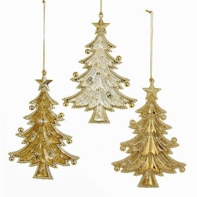 Acrylic Golden Tree Ornament (3 pieces)