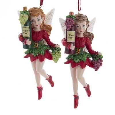 Resin Wine Fairy Ornament (2 pieces)