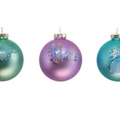 Disney Princess Colored Design Glass Ball (3 pieces)