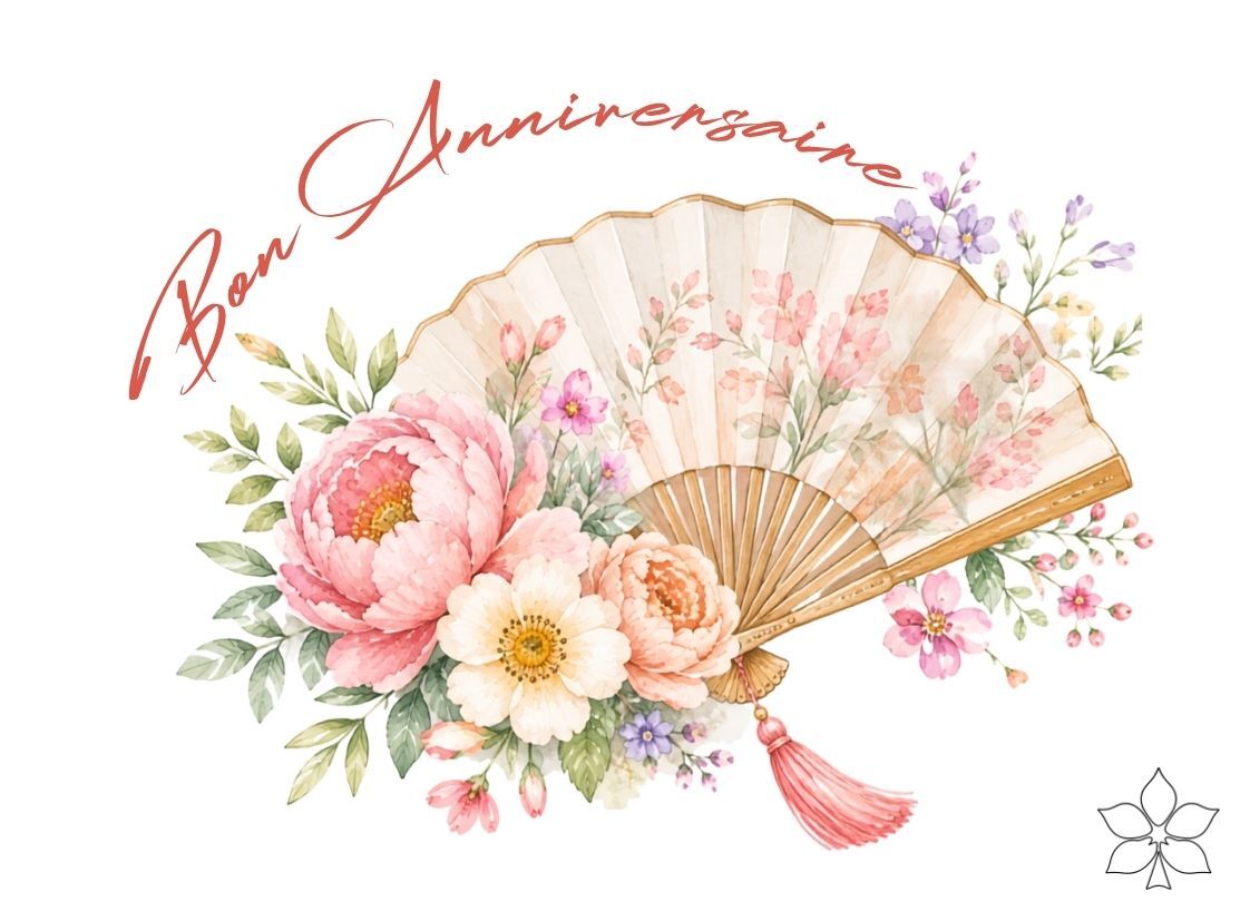 Carte Eventail - anniversaire - 95x70mm lot de 10