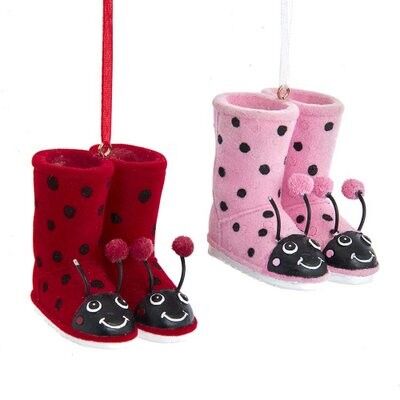 Resin Ladybug Boots Ornament (2 pieces)