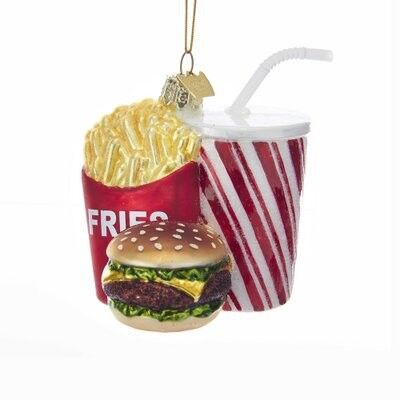 Fast Food Combo Glass Ornament