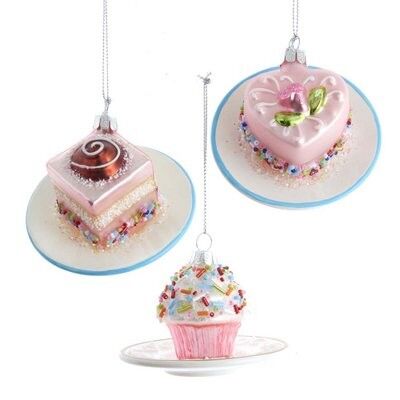 Mini Cake Glass Ornament (3 pieces)