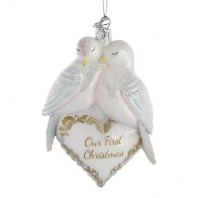 Doves first Christmas Glass Ornament