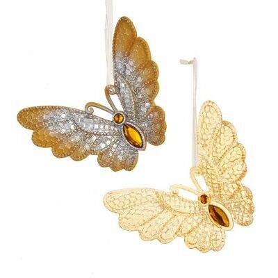 Golden / Silver Butterfly Ornament (2 pieces)