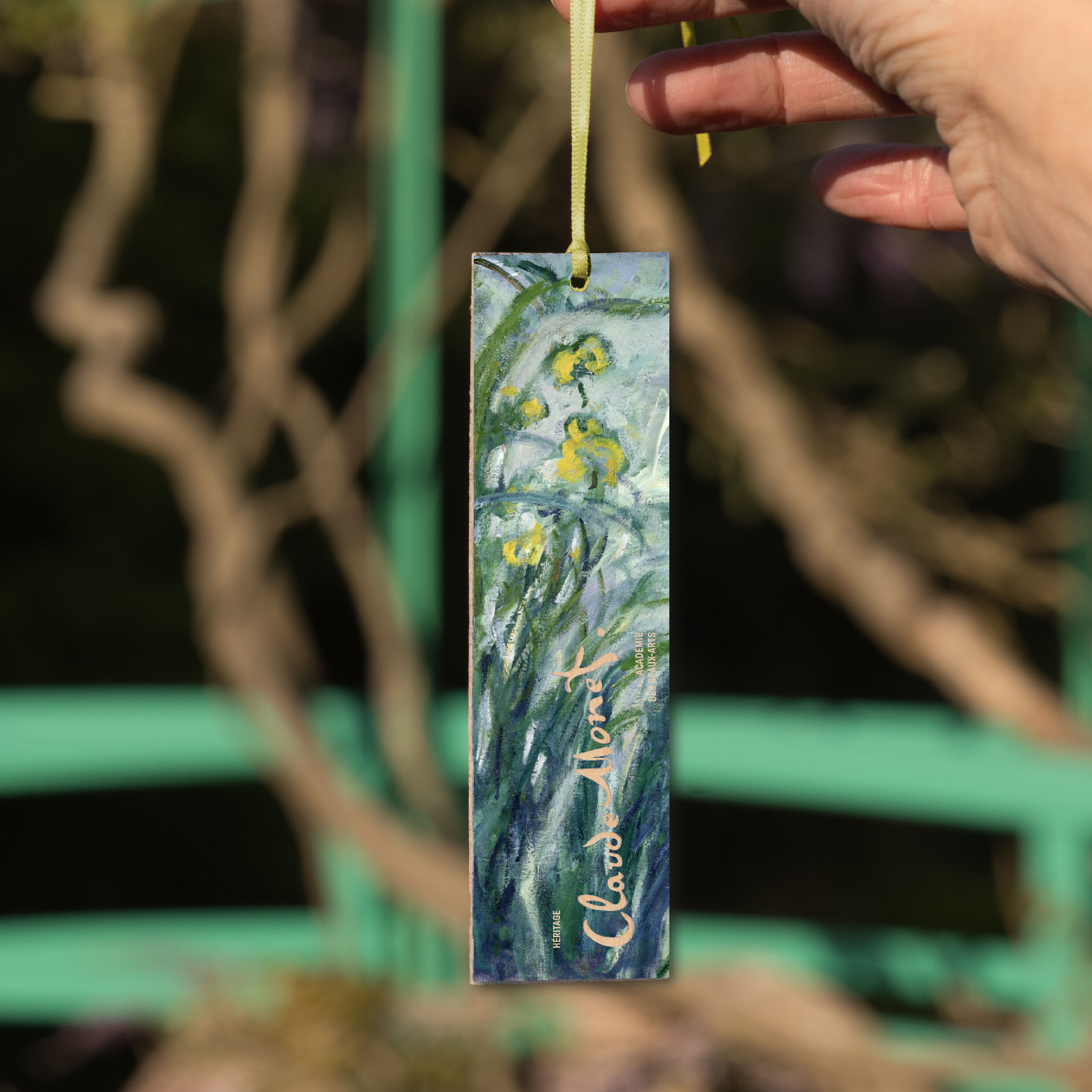Iris wooden bookmark - Claude Monet