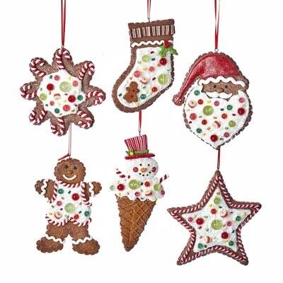 Claydough Gingerbread Ornament (6 pieces)