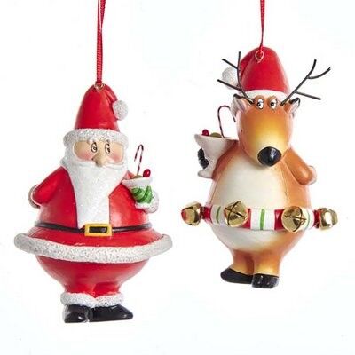 Resin Reindeer / Santa Ornament (2 pieces)