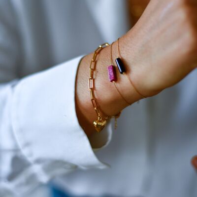 PULSERA DE PIEDRA FUSHIA