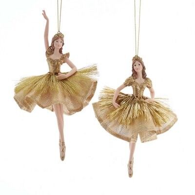 Resin Golden Ballet Ornament (2 pieces)