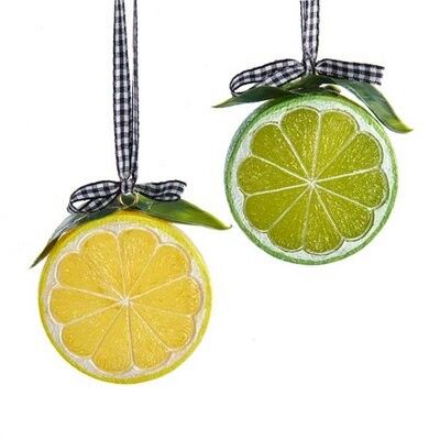 Resin Led Lemon / Lime Ornament (2 pieces)