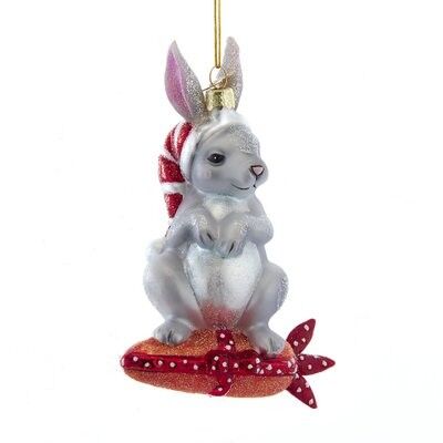 Bunny with Carrot Glass Ornament