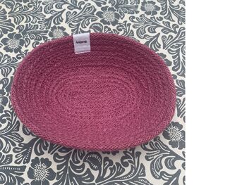 Plateau en jute polyvalent rose 1