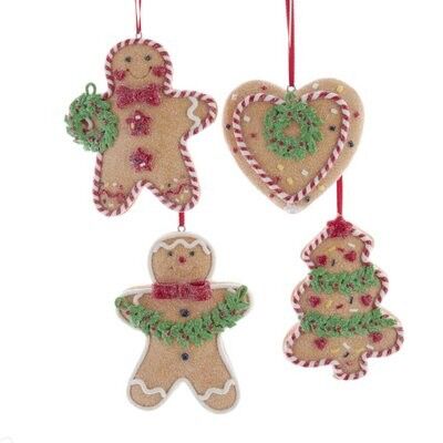Claydough Gingerbread with Heart Ornament (4 pieces)
