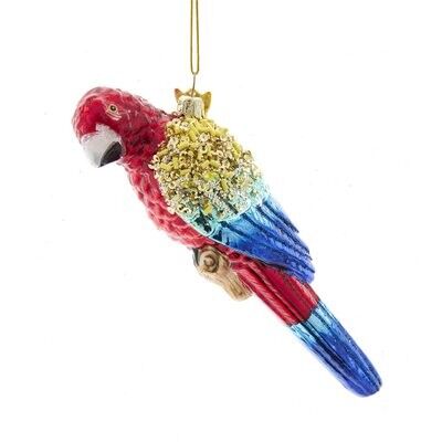 Scarlet Macaw Parrot Glass Ornament