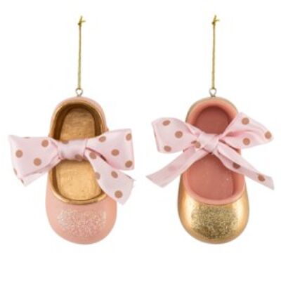 Resin Pink Shoe Ornament (2 pieces)