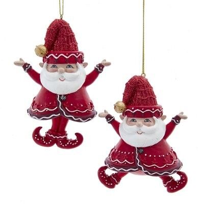 Resin Red Theme Elf Ornament (2 pieces)