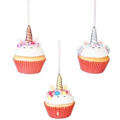 Unicorn Cupcakes Ornament (2 pieces)