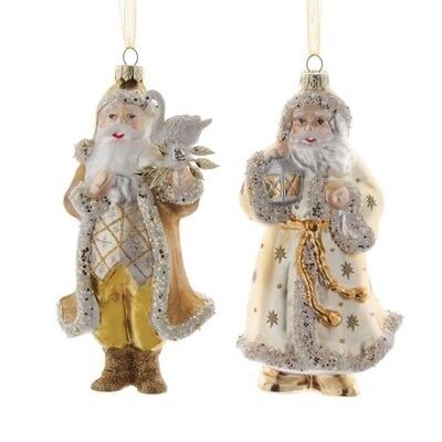 Golden / Silver Santa Ornament (2 pieces)