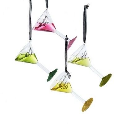 Glass Martini Ornament (4 pieces)