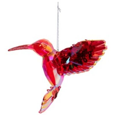 Hummingbird Red with Sequins Ornament