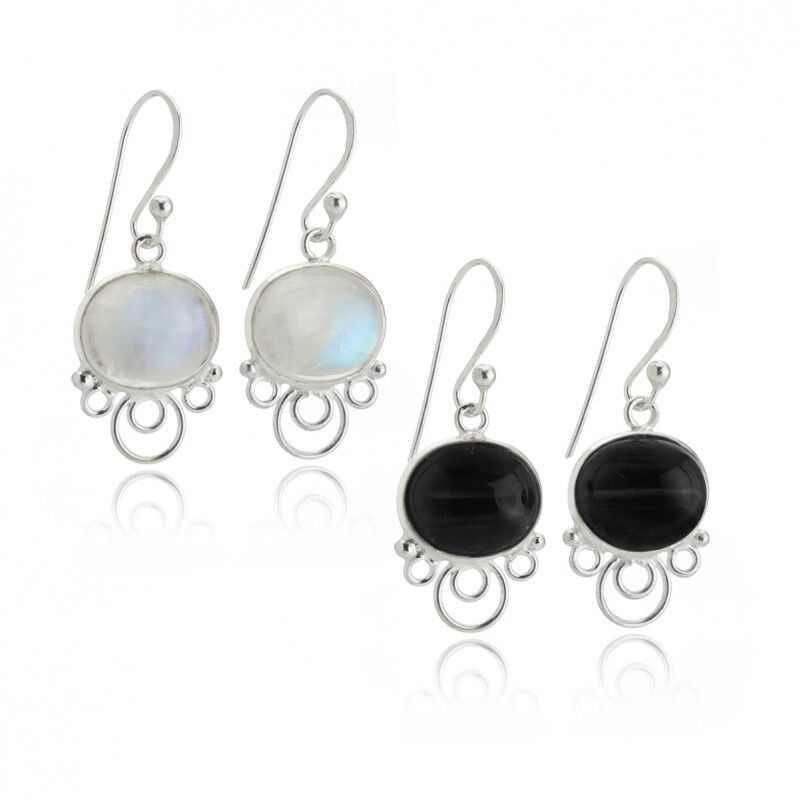 Orecchini Nuit in argento sterling con pietre preziose