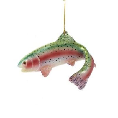 Rainbow Trout Fish Glass Ornament