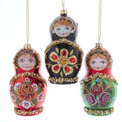 Russian Doll Glass Ornament (3 pieces)