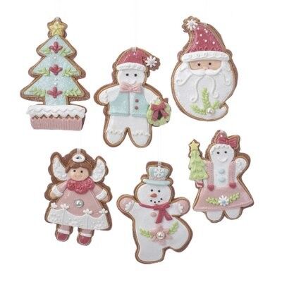 Pastel Snowman / Santa / Angel / Tree Ornament (6 pieces)