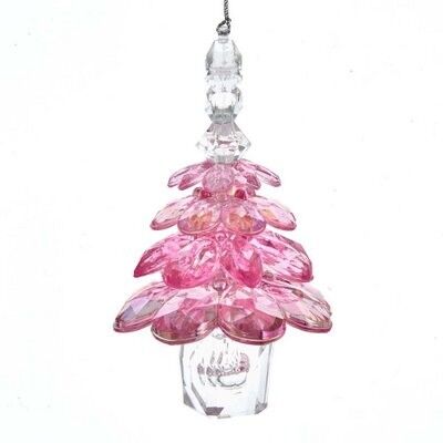 Pink Clear Christmas Tree Ornament