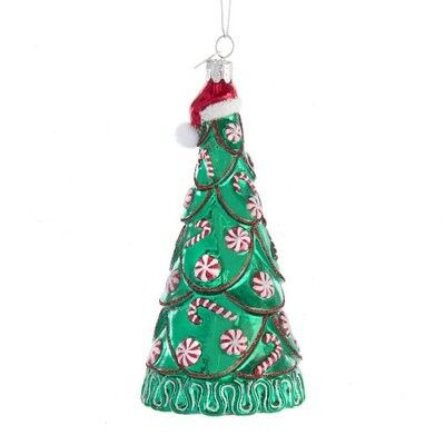 Candy Christmas Tree Glass Ornament