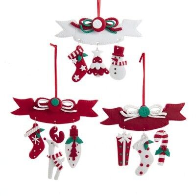 Red / White Christmas Dangles Ornament (3 pieces)