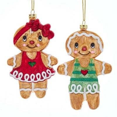 Gingerbread Glass Ornament (2 pieces)
