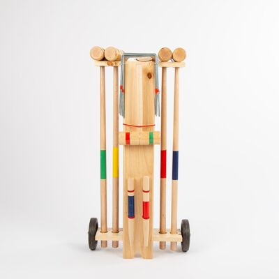 Jeu de croquet dans chariot en bois 4 joueurs