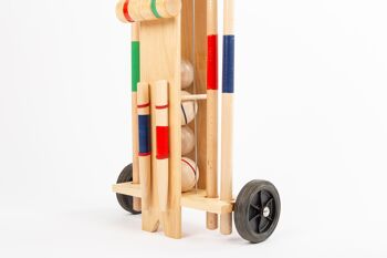 Jeu de croquet dans chariot en bois 4 joueurs 3